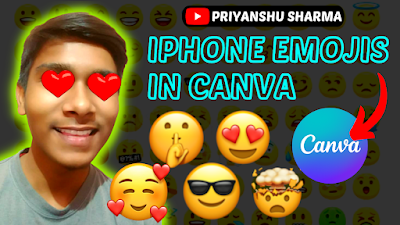 6 Steps - How to add IPhone emojis in Canva project | Canva me emoji kaise add kare [2022]