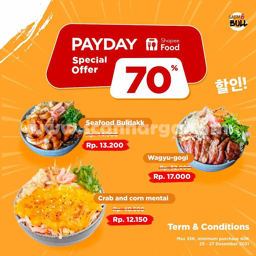 Promo Gaembull BBQ Payday Special Offer 70% – Khusus Pemesanan Via Shopeefood