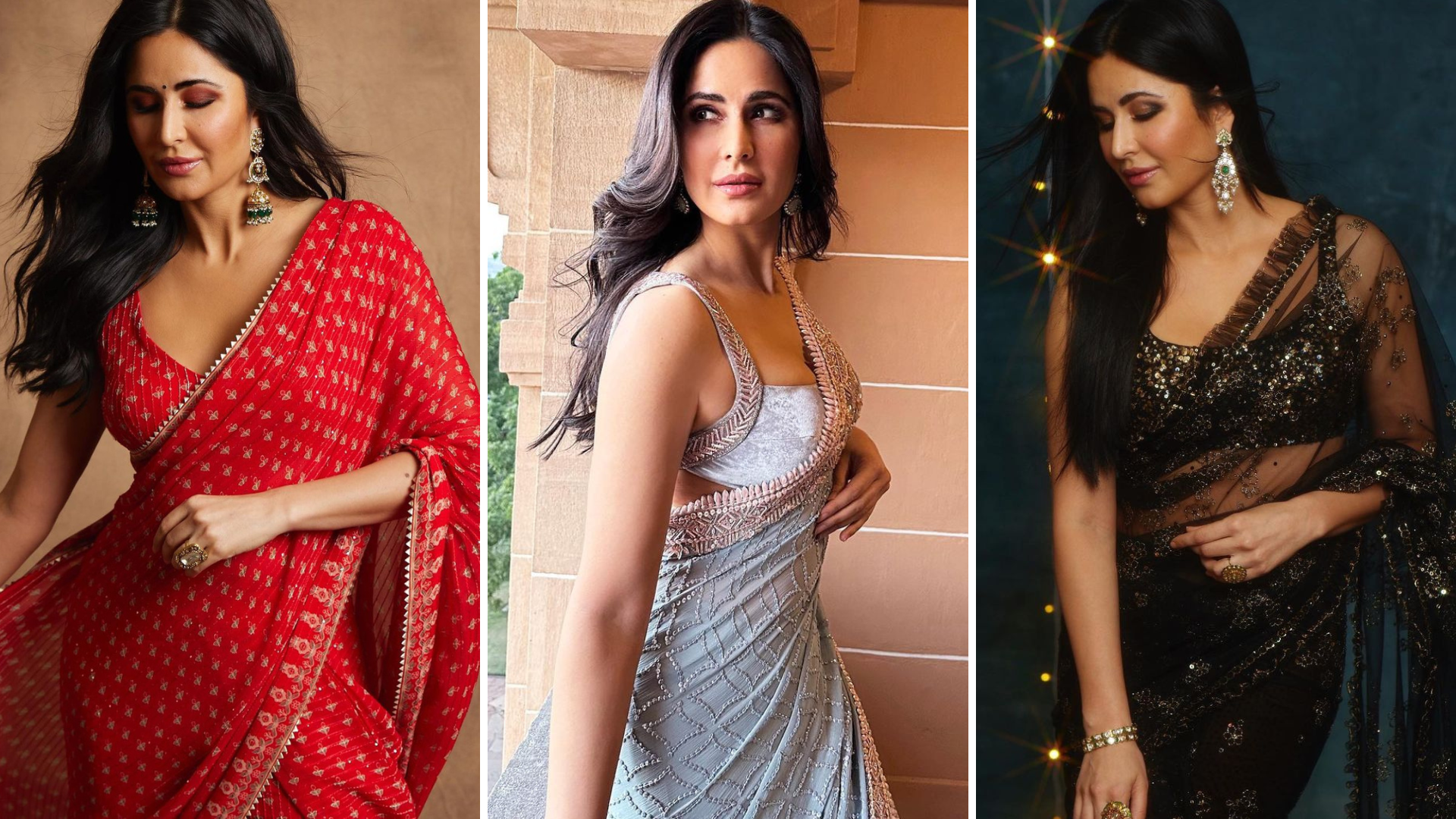 Katrina Kaif's sultry saree game with strappy blouses is a must-see for ethnic fashionistas, and we're completely smitten.