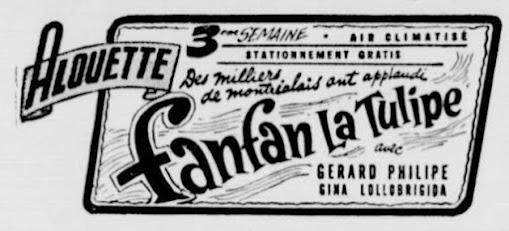 Publicité québécoise pour "Fanfan la Tulipe"