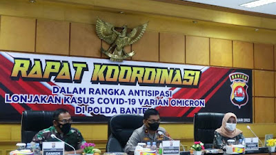 Wakapolda Banten Pimpin Rapat Koordinasi Antisipasi Omicron