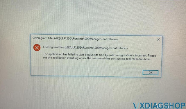 VXDIAG JLR SDD Failed to Start on Windows 10 1