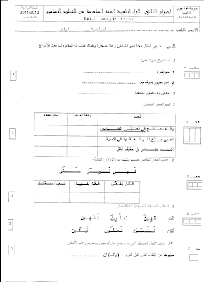 تحميل  تقييم لغة سنة سادسة ابتدائي الثلاثي الأول, امتحان قواعد اللغة  سنة سادسة أساسي الثلاثي الأول  pdf, تمارين قواعد اللغة سنة 6 ابتدائي