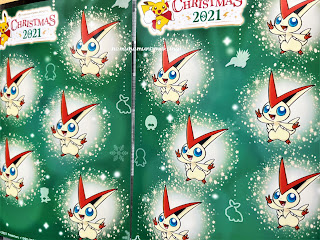 ポケモンセンターオンライン限定　クリスマスカード　ポケモン複数匹　緑色　ビクティニ Pokemon Christmas card  Victini