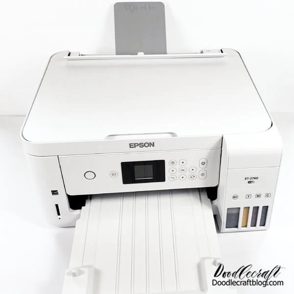 This printer is perfect for crafting. It prints out specific ink onto specific paper, so you can apply it to blank surfaces (made for sublimation) using a heat press. This fun technique can transform art into wearables...favorite mantras into drink tumblers...and photographs into keepsakes!  Once you get your sublimation printer set up, the sky is the limit! Let's get started setting up the eco-tank printer for sublimation.