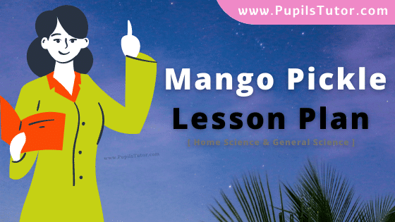 Mango Pickle Lesson Plan For B.Ed, DE.L.ED, M.Ed 1st 2nd Year And Class 7th To 9th Home Science Teacher Free Download PDF On Mega, Real And Simulated Teaching Skill In English Medium. - www.pupilstutor.com