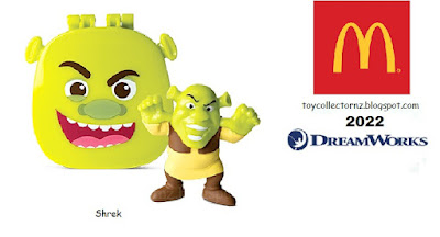 McDonalds Shrek Figure and Head 2022 - character from Shrek movies from McDonalds Dreamworks Favourites Happy Meal Toys 2022 Australia and New Zealand