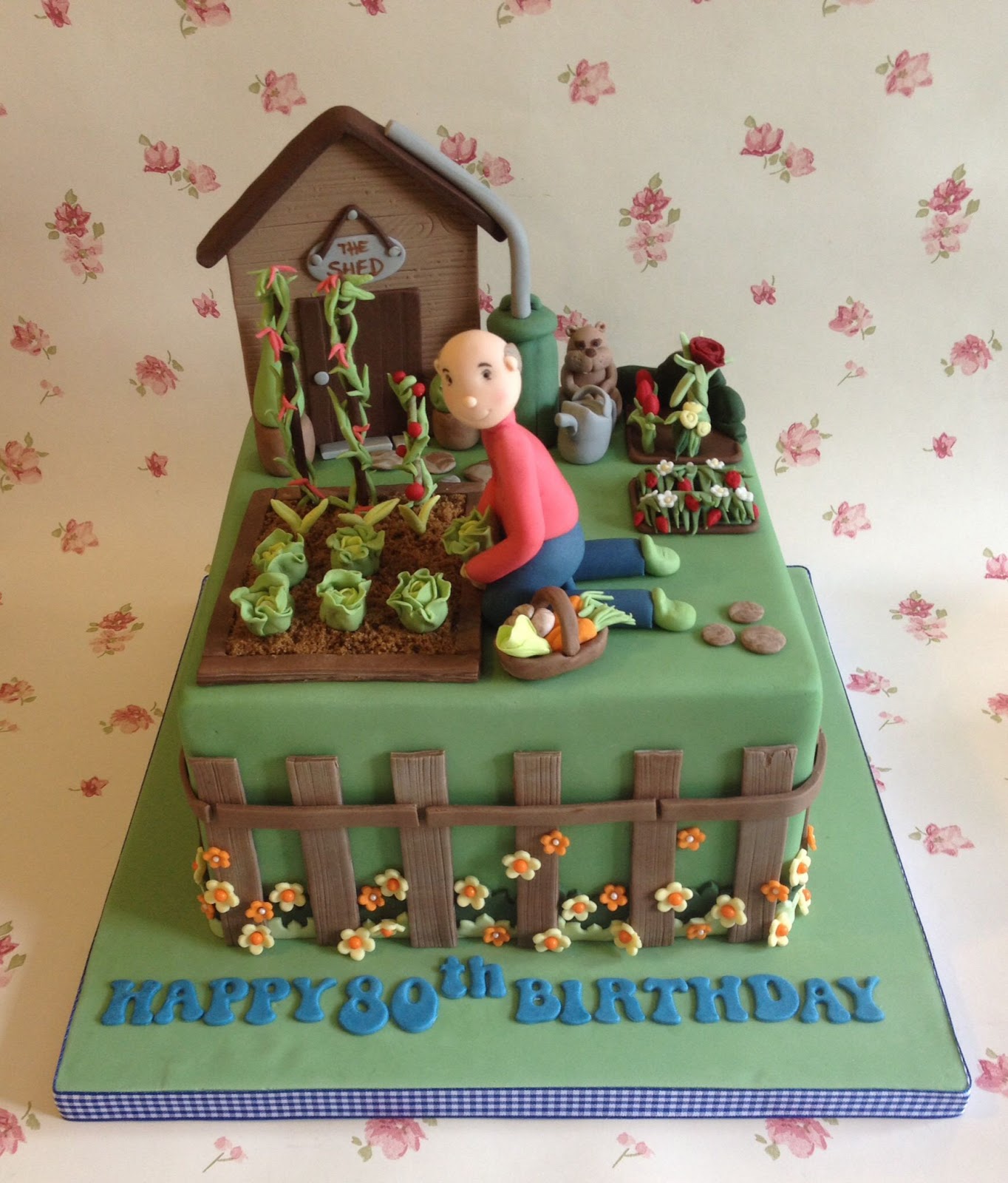 garden theme cake