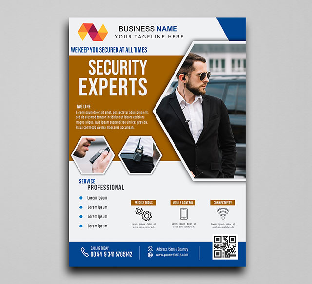 Security Services Flyer Template Free Vector Image PSD file Download