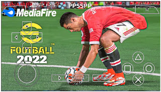 Download PES 2022 PPSSPP Background Ronaldo MU Edition New Transfer And Latest Kits