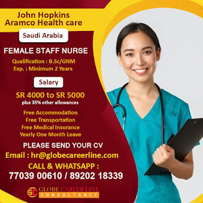 John Hopikins Aramco Health Care Hiring Staff Nurses (F) to Saudi Arabia