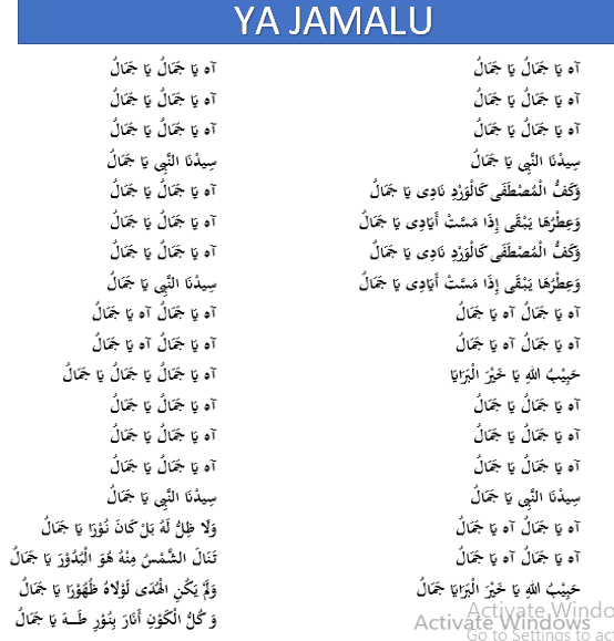 Lirik Lagu Sholawat Oh Ya Jamalu - Nisa Sabyan - Arab Latin dan Artinya