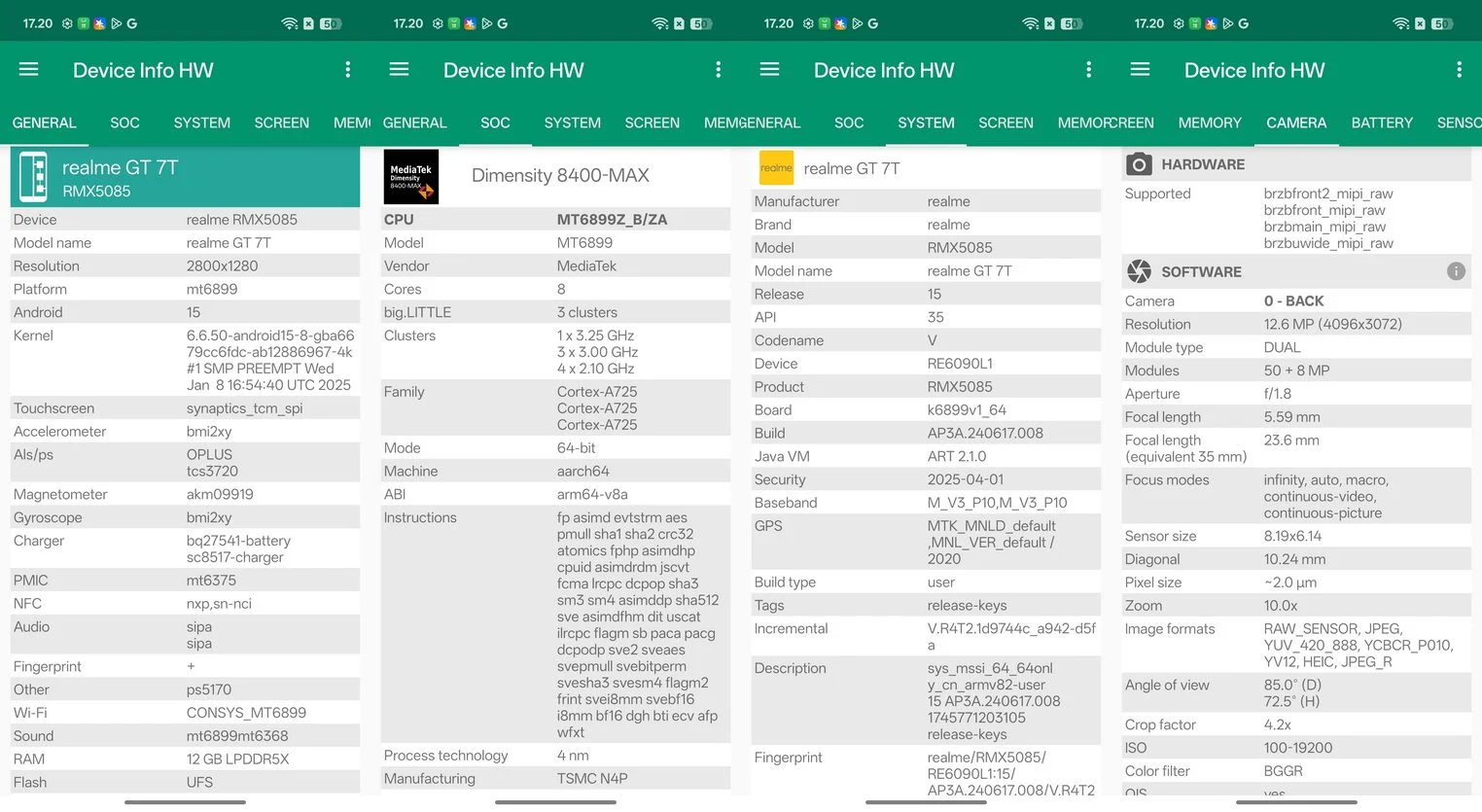 Benchmark AnTuTu Realme GT 7T Bertenaga MediaTek Dimensity 8400 Max
