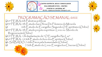 PROGRAMAÇÃO SEMANAL 2022