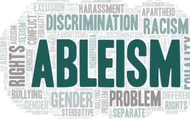 Word cloud of words related to ableism