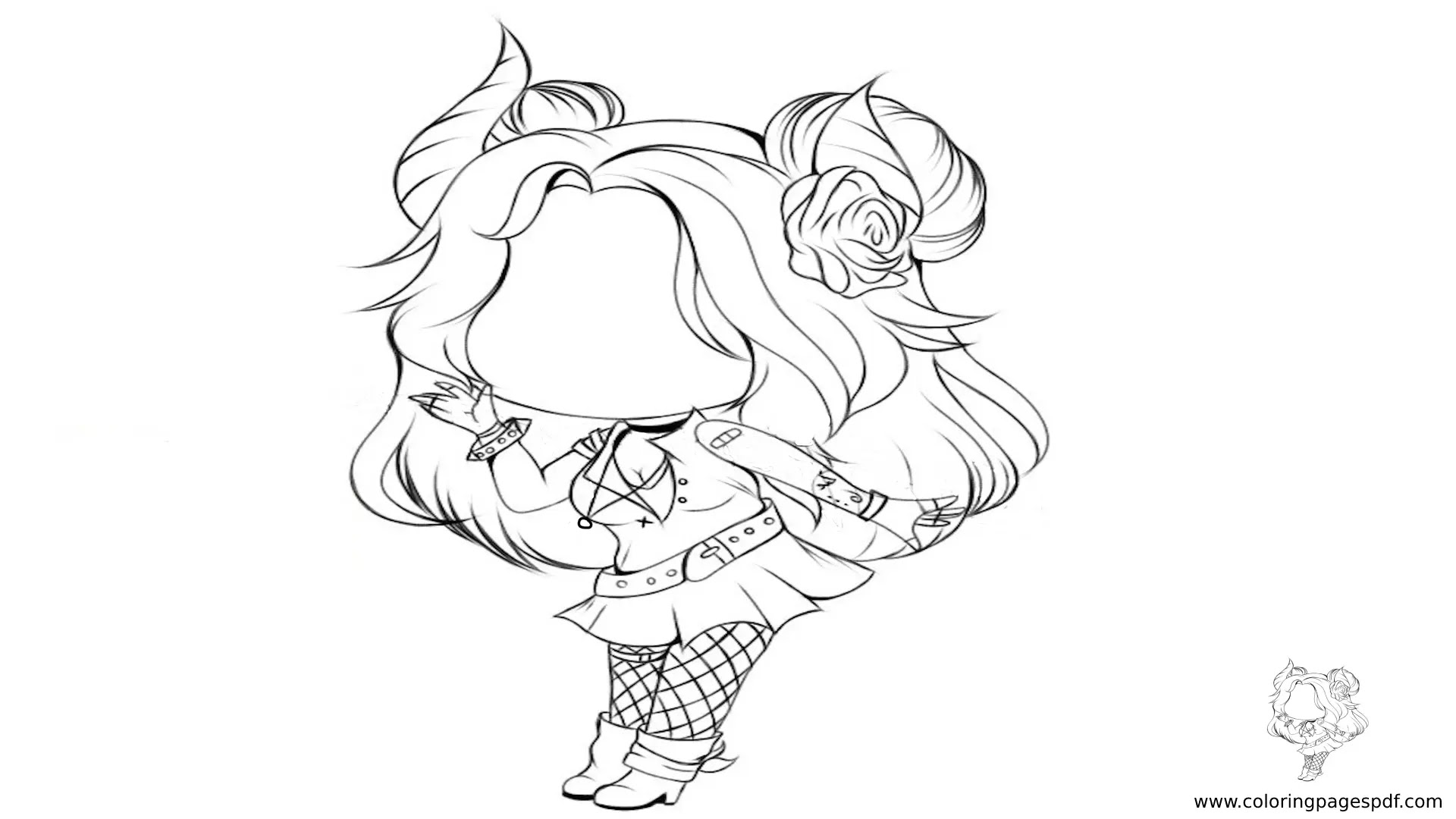Coloring Pages Of A Goth Female Gacha Life Character