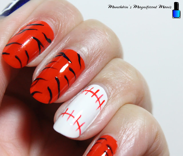 Detroit Tigers Baseball Nail Design