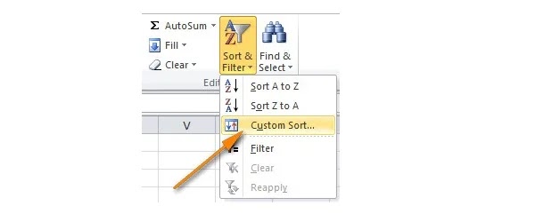 فرز الأعمدة في Excel بناءً على ألوان متعددة