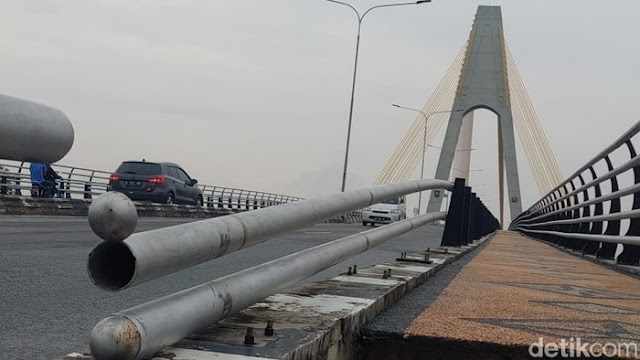 Pagar Pembatas Jembatan Siak IV Pekanbaru Hilang Dicuri