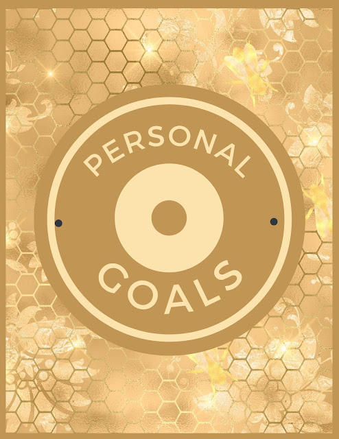Personal Goals - Printable Digital Art Decor - Black Gold Brown Beige Design - 10 Free Image Pictures