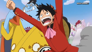 ワンピースアニメ WCI編 834話 ルフィ Monkey D. Luffy | ONE PIECE ホールケーキアイランド編