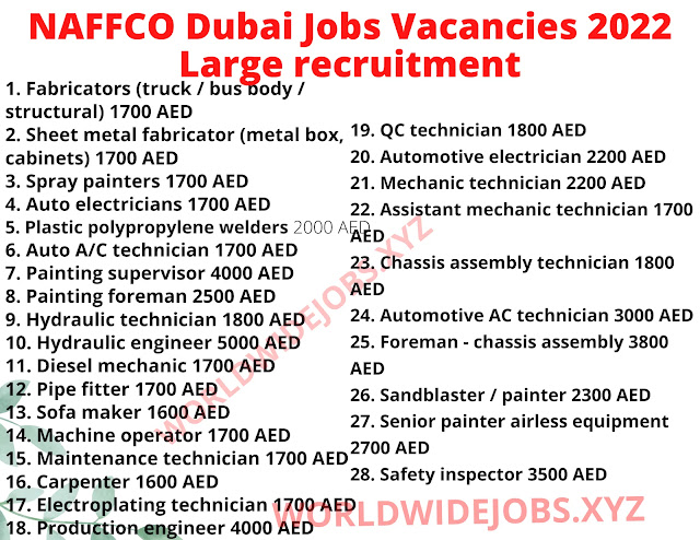NAFFCO Dubai Jobs Vacancies 2022 Large recruitment