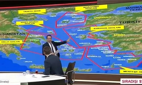 Συνεχίζει τις προκλήσεις η Τουρκία με νέο χάρτη – Διχοτόμησε το Αιγαίο και ζητά… «να πάρουμε τα καταληφθέντα νησιά μας» (Βίντεο)