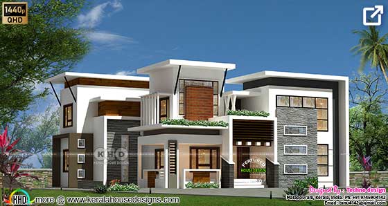 Elevation rendering of modern contemporary home