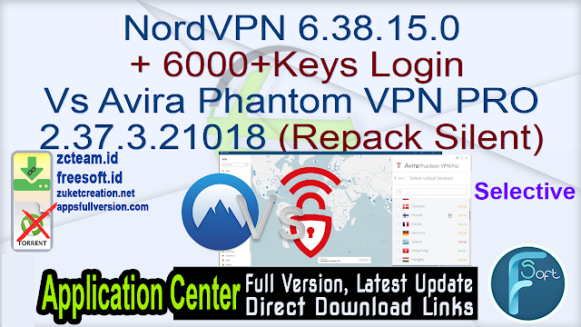 NordVPN 6.38.15.0 + 6000+Keys Login Vs Avira Phantom VPN PRO 2.37.3.21018 (Repack Silent)