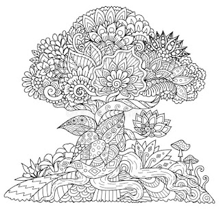 Beautiful tree coloring pages for adults