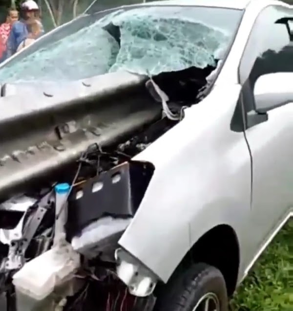 Viral Video Mobil Tertancap Besi Gara-gara Sopir Hilang Kendali, Begini Kondisi Penumpang