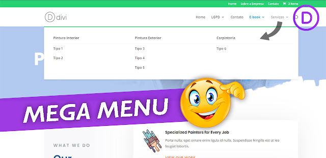 Como criar MEGA MENU no Tema do Divi Builder