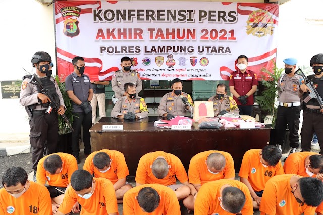   Capaian Akhir Tahun 2021, Kapolres : Ganguan Kamtibmas di Lampung Utara Turun 18 Persen