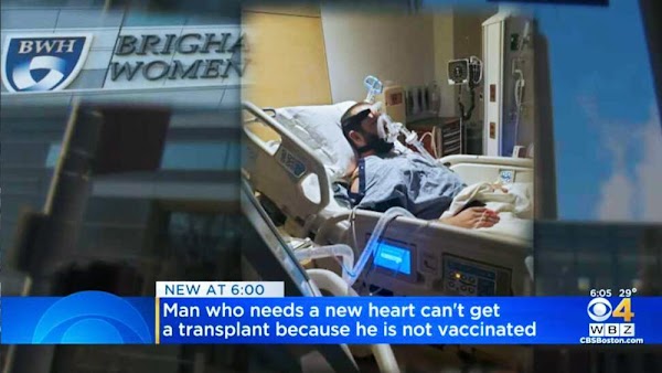 Hospital de Boston niega trasplante de corazón a un padre joven porque no está vacunado