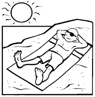 A man sunbathing