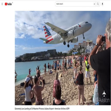 youtube com - maho beach