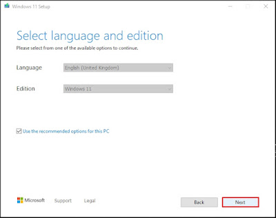 Pilih Bahasa dan Edisi Windows 11 yang diinginkan