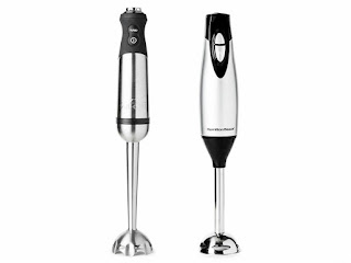 silver pair of immersible hand mixers/blenders