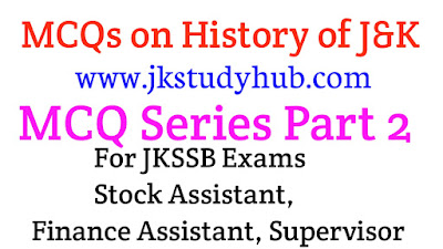 MCQs on History of J&K Part 2 by JK  Study Hub