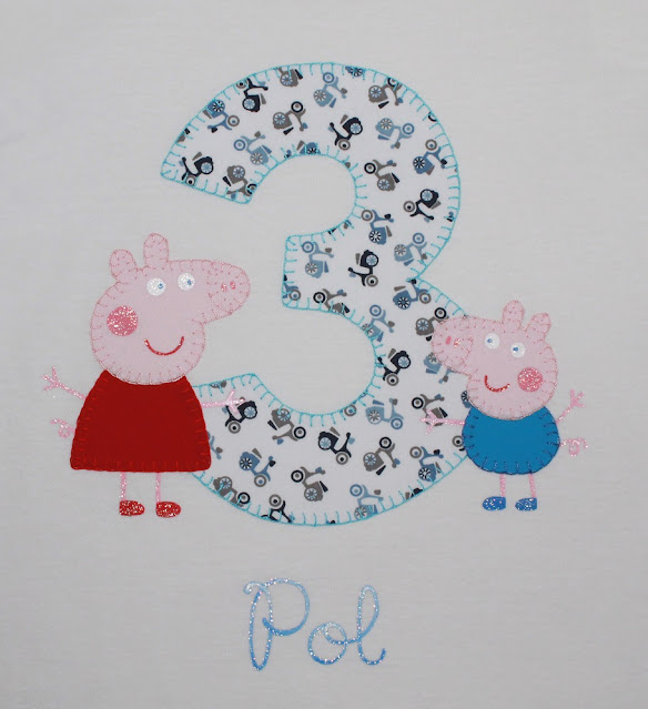 camiseta cumpleaños Peppa y George Pig