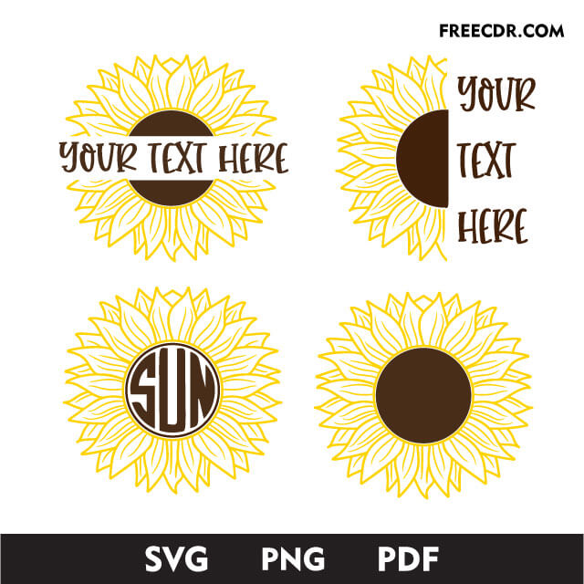 Sunflower Monogram SVG FREE