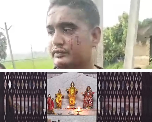 भगवान के घर से बेशकीमती अष्टधातु मूर्ति चोरी, एक को ग्रामीणों ने खदेड़ कर पकड़ा, दो भीड़ का फायदा उठाकर फरार