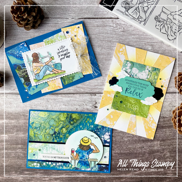 Stampin Up UK In the Moment stamp set Waves of the Ocean patterned paper