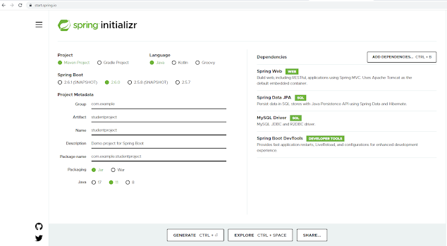 how to create project with Spring Boot + MySQL database