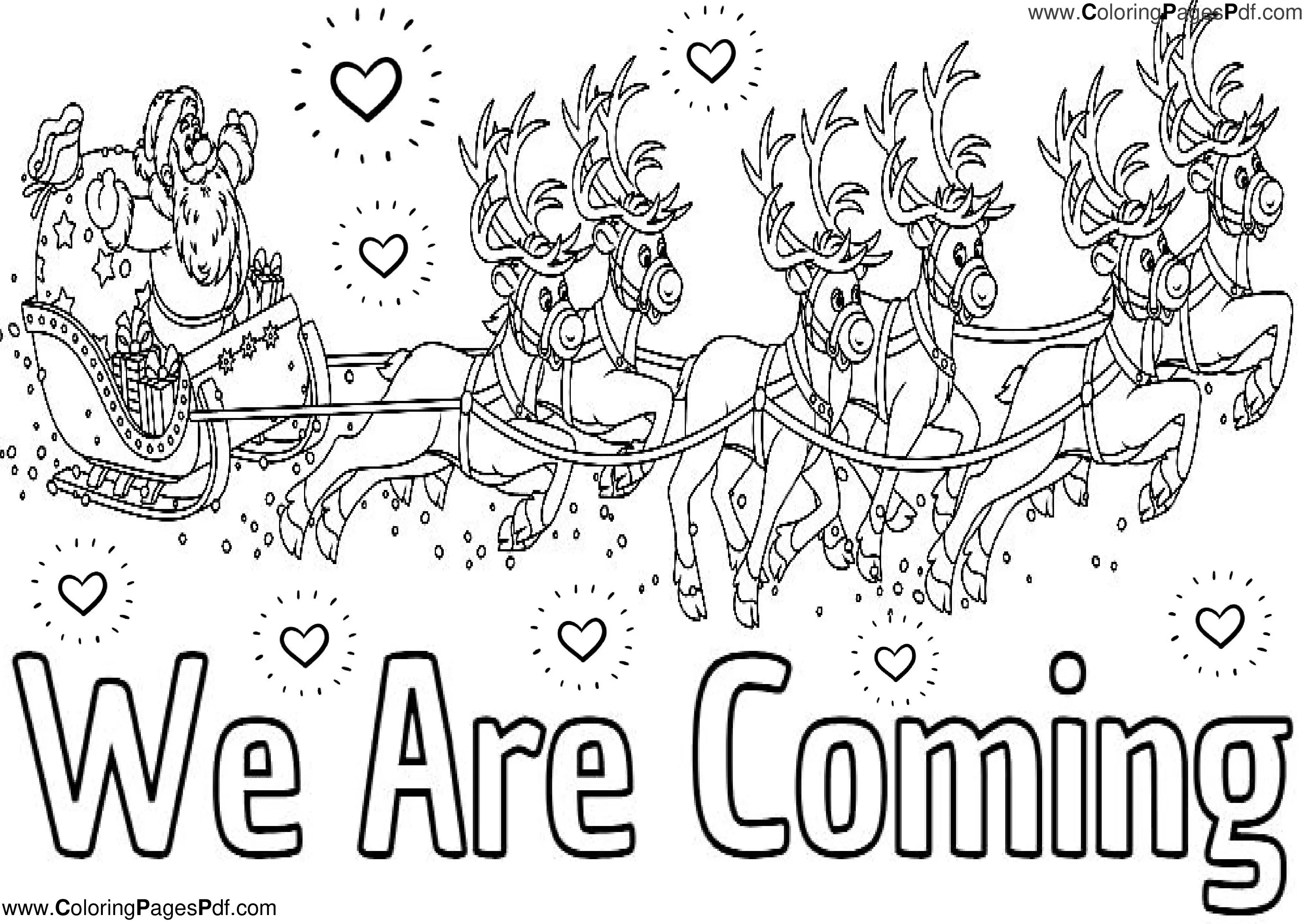 Printable reindeer coloring pages