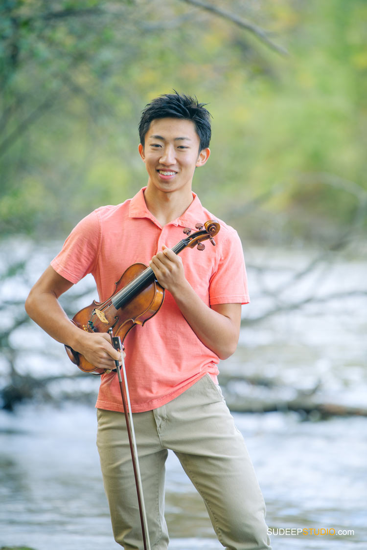 Ann Arbor Senior Pictures Photographer for Asian Guys Huron High School in Violin Music by SudeepStudio.com Senior Portrait Photographer