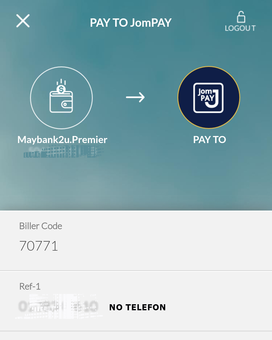 Cara Membayar Bil Prepaid OneXox di Maybank2u