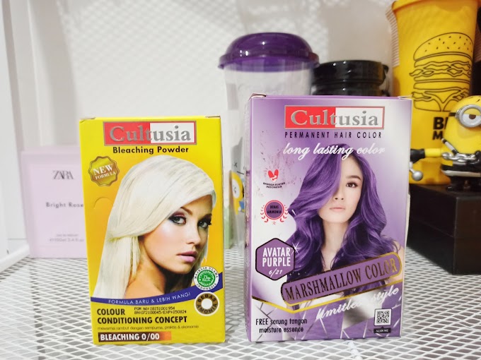    Tahun Baru, Rambut Baru: Review Cultusia Bleaching Powder dan Permanent Hair Color