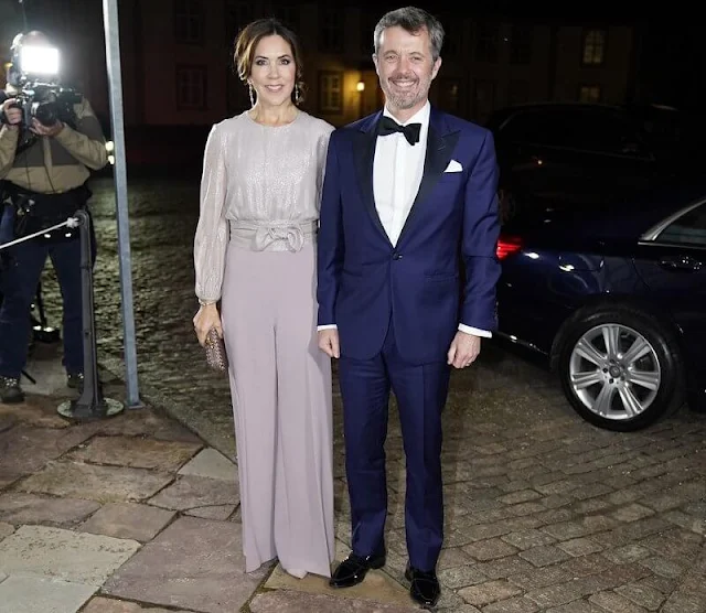 Crown Prince Frederik, Prince Joachim and Princess Marie. Crown Princess Mary wore a georgette jumpsuit by MaxMara Studio