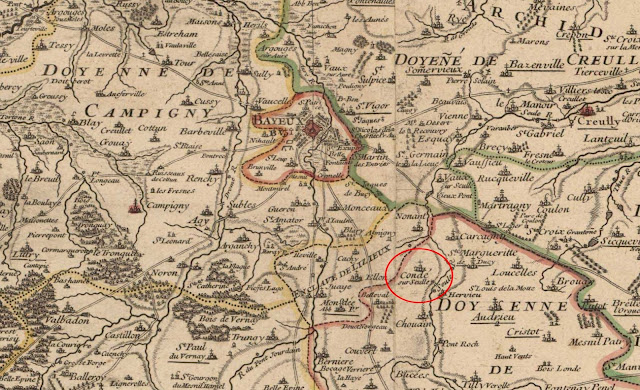 a Condé sur une carte du diocèse de 1736